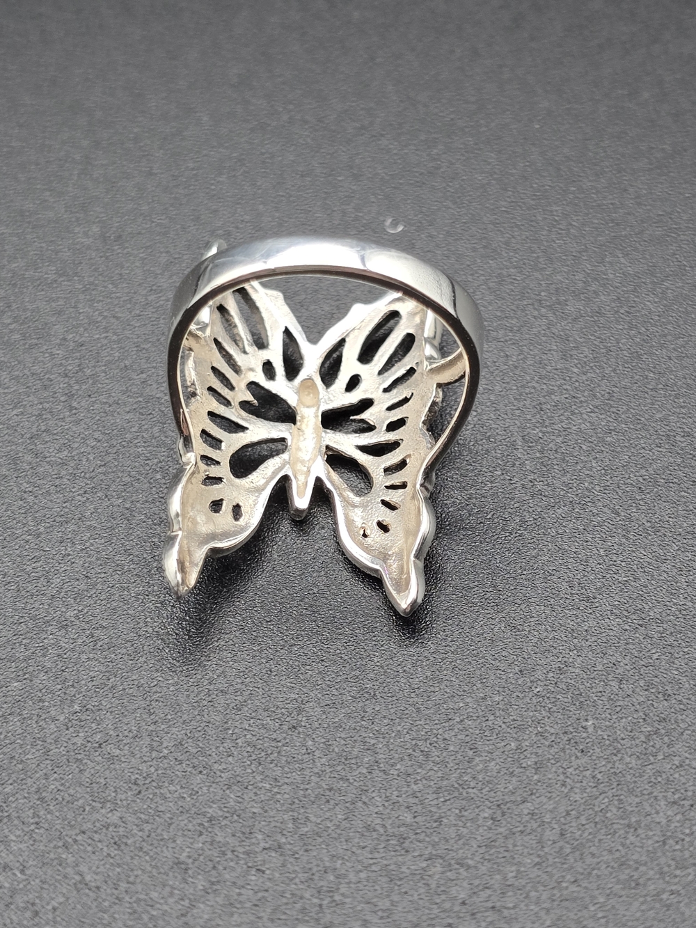 Vintage Stirling Marcasite Butterfly Ring - Picture 9 of 14